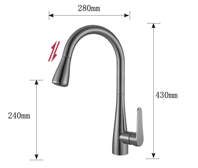 RICO-30418-1 Singapore PUB Approved Kitchen Tap | Premium Commercial Grade 304 Stainless Steel Pull Down Kitchen Mixer Tap with Flexible Hose | Professional Single Handle Pull Out Spray Head Faucet with Dual Function Spray Mode | Water Saving NEA Certified Kitchen Sink Tap for Restaurant and Home Use | Modern Design HDB BTO Kitchen Renovation Mixer | High Pressure Compatible Brushed Finish Tap | Singapore Standard CP48 Compliant | Ceramic Cartridge | Hot and Cold Water Kitchen Faucet | Commercial Kitchen Eq
