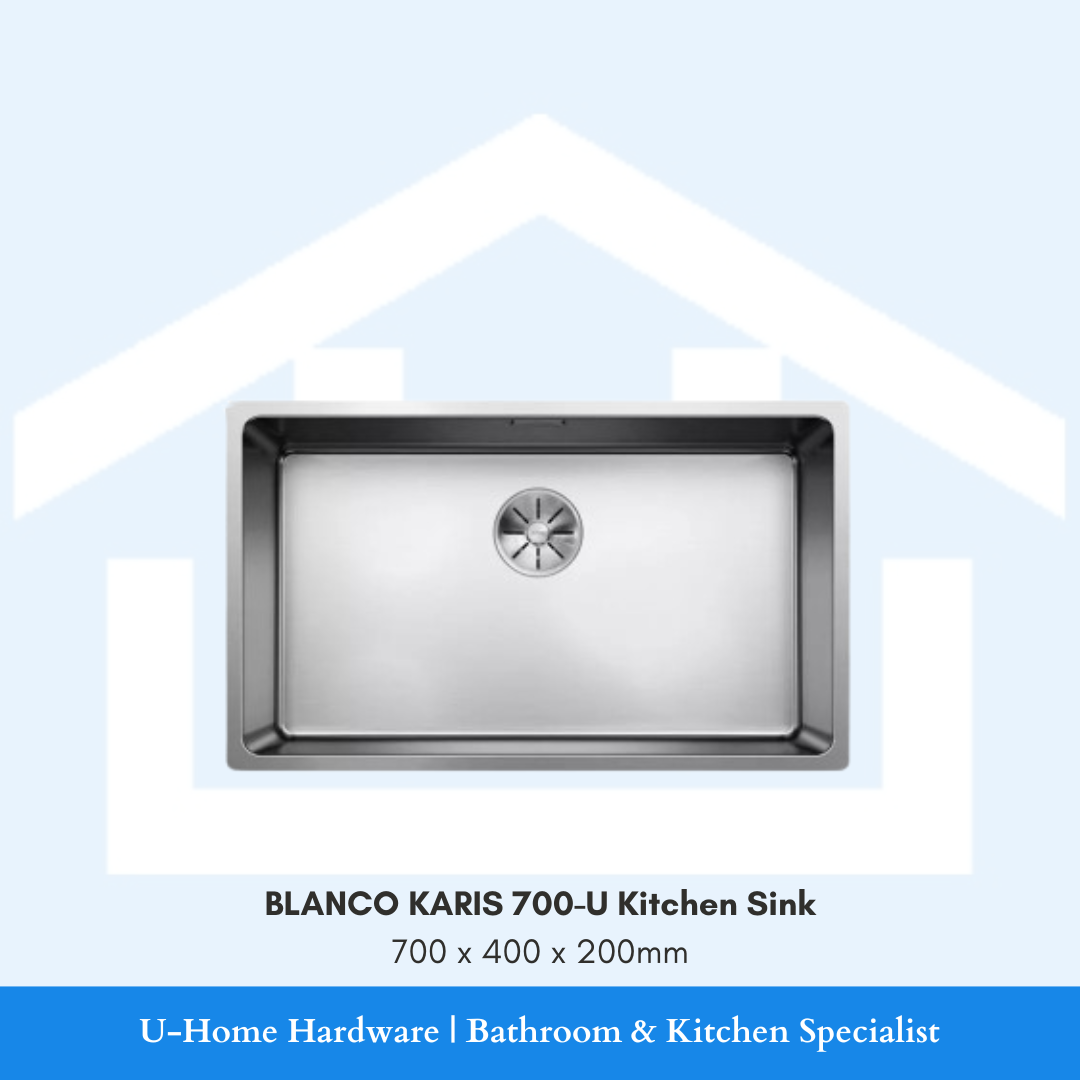 BLANCO KARIS 700-U Stainless Steel Undermount Kitchen Sink 700x400x200mm for Singapore kitchen renovation