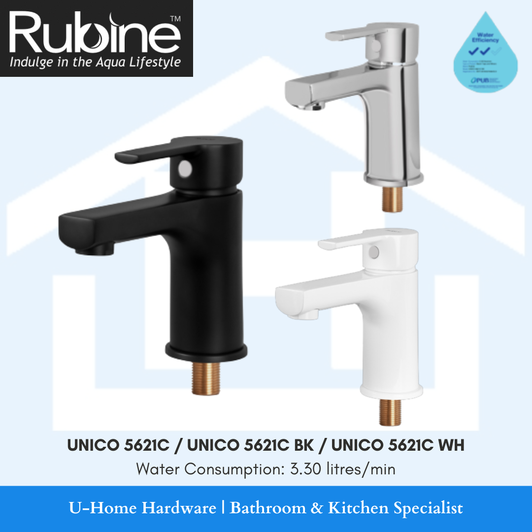 RUBINE UNICO 5621C/ 5621C BK/5621 WH Basin Tap (Cold)