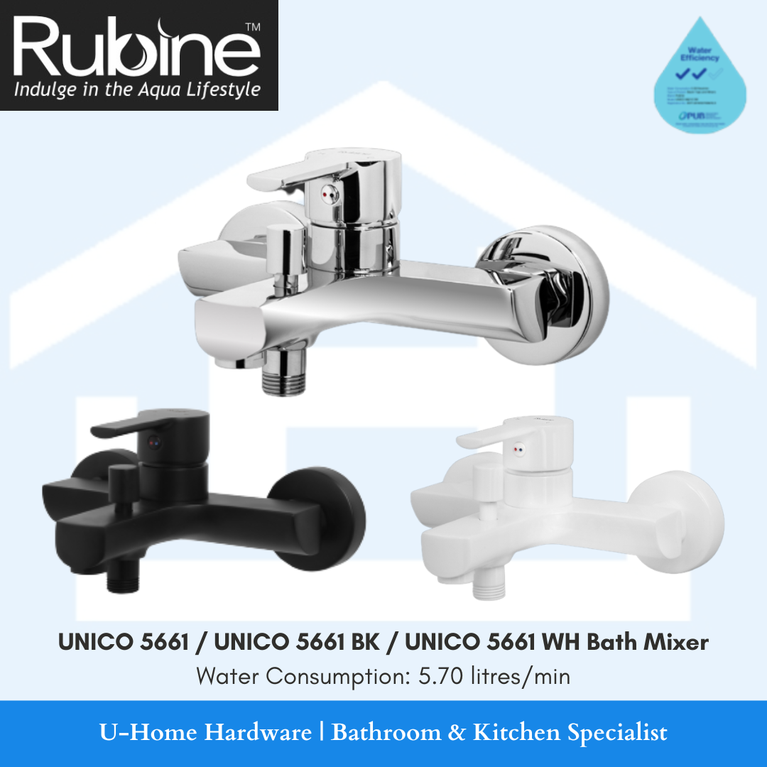 RUBINE UNICO 5661/5661 BK/5661 WH Bath Mixer