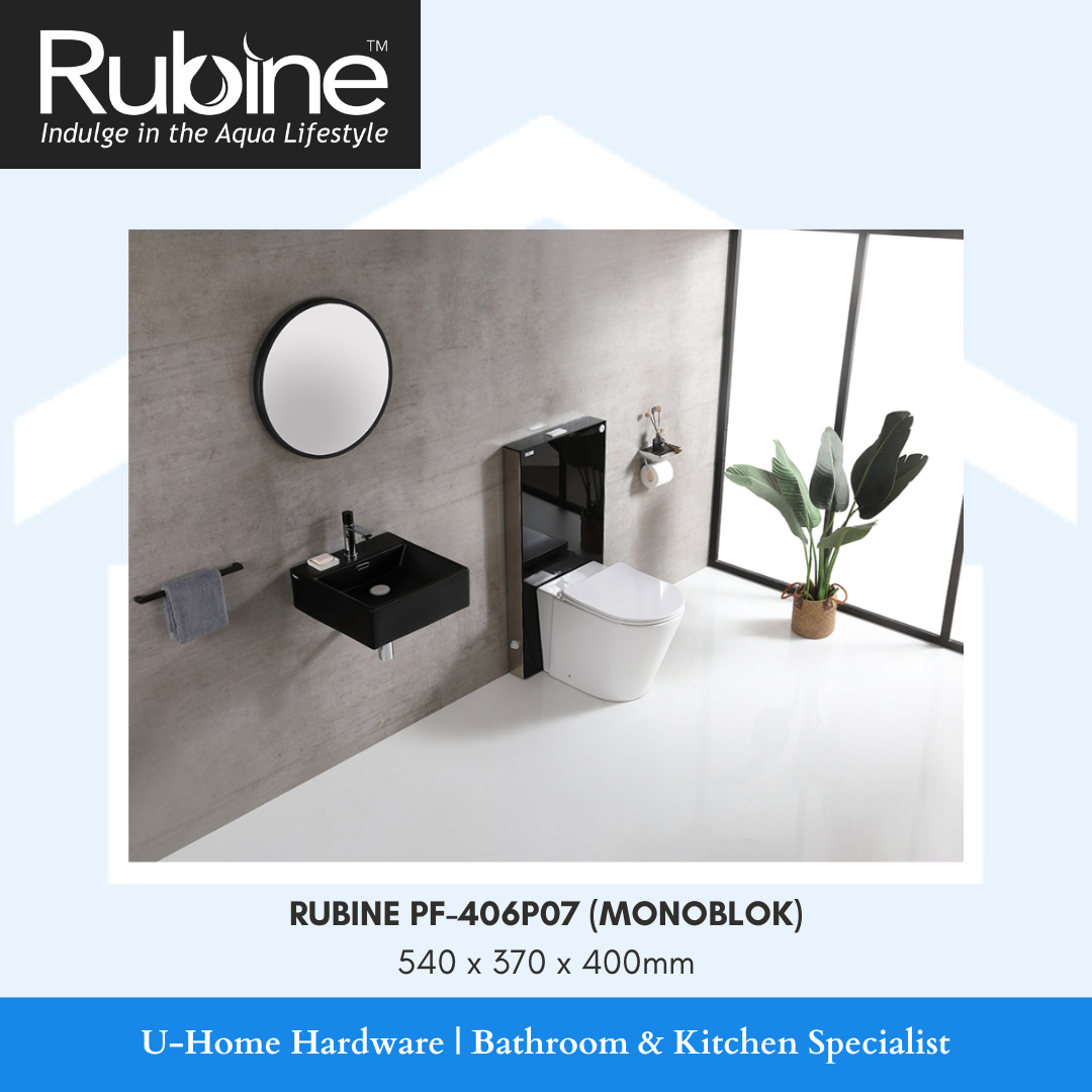 RUBINE PF-406P07 (MONOBLOK) Back-to-Wall Floor Pan Toilet Bowl