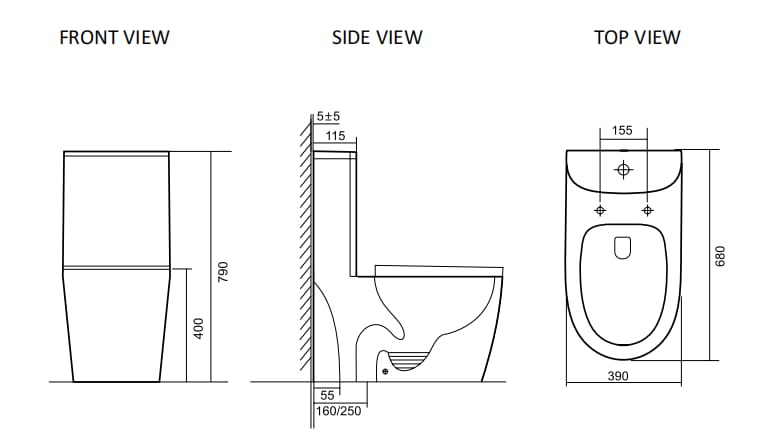 INSPIRE 6035A-2 One Piece Toilet Bowl | Geberit Flushing System