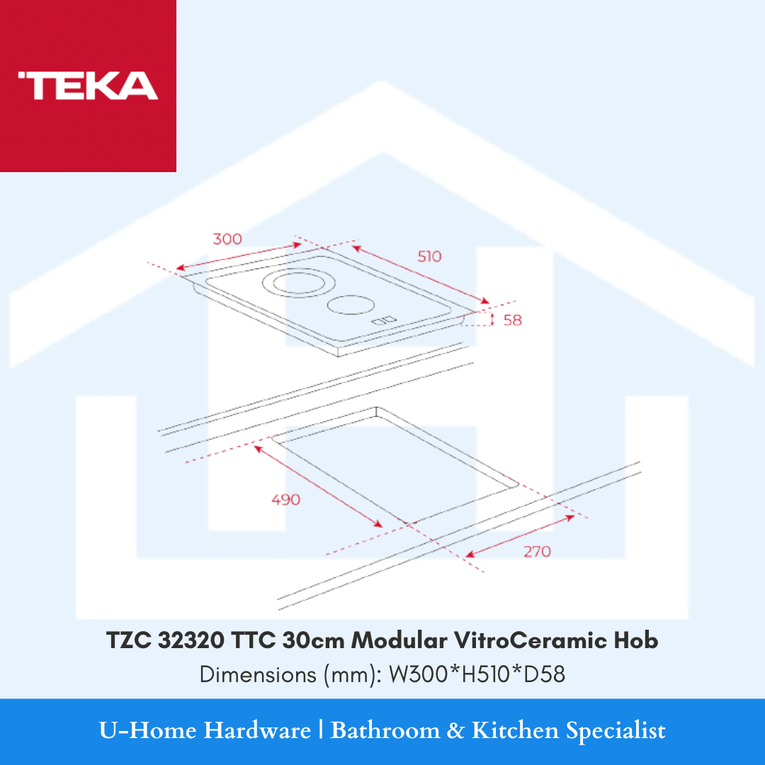 TEKA NTZC 32320 TTC 30CM Modular VitroCeramic Hob 300mm