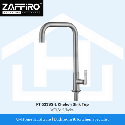 Zaffiro PT-523SS-L Kitchen sink tap. kitchen sink tap. sink tap singapore. sink tap replacement. stainless steel sink tap,