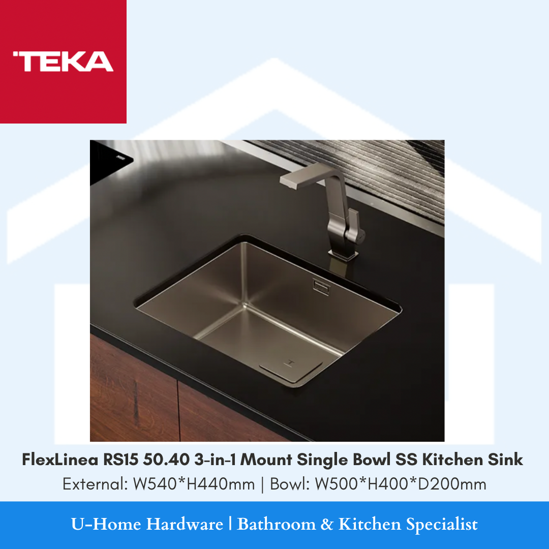 TEKA flexlinea rs15 50.40 3 in 1 mount single bowl stainless steel single bowl kitchen sink. kitchen sink singapore. kitchen sink. kitchen sink tap. kitchen sink undercount. kitchen sink design. kitchen sink tap singapore. kitchen sink with drawer. kitchen sink with drainer. kitchen sink cabinet. kitchen sink size kitchen sink dimensions. Teka kitchen sink. Teka kitchen tap. Teka kitchen mixer. Teka kitchen sink mixer. Teka kitchen sink catalogue.