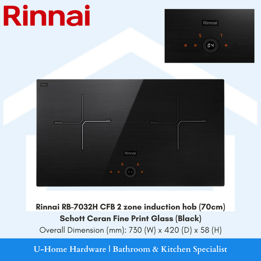 Induction Hob. Induction hob singapore. Rinnai RB-7032H CFB 2 Zone induction hob 70cm. schott ceran fine print glass. rinnai induction hob. rinnai induction hob review. rinnai induction hob rb-7012h-cb. is rinnai induction hob good. rinnai vs fujioh induction hob. 