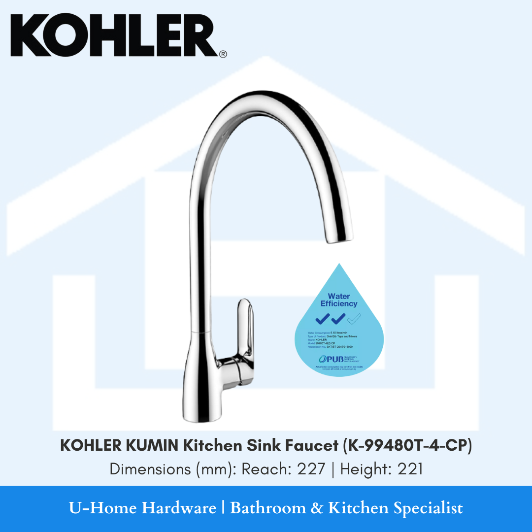 KOHLER KUMIN Kitchen Mixer Tap Faucet (K-99480T-4-CP)