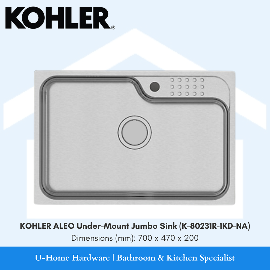 KOHLER ALEO Under Mount Jumbo Kitchen Sink (K-80231R-1KD-NA)