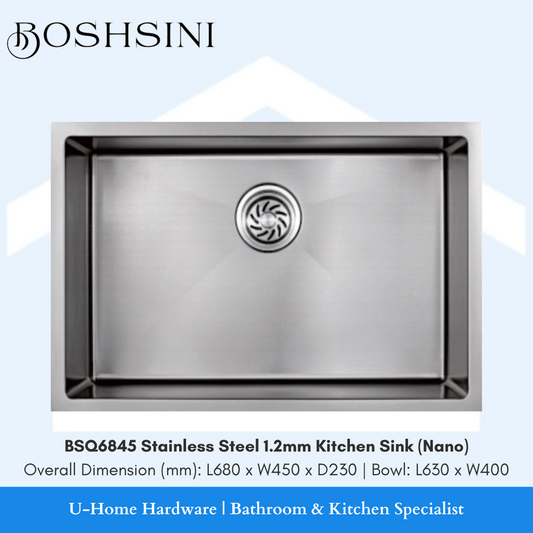 BOSHSINI BSQ6845 Stainless Steel Kitchen Sink (Nano)