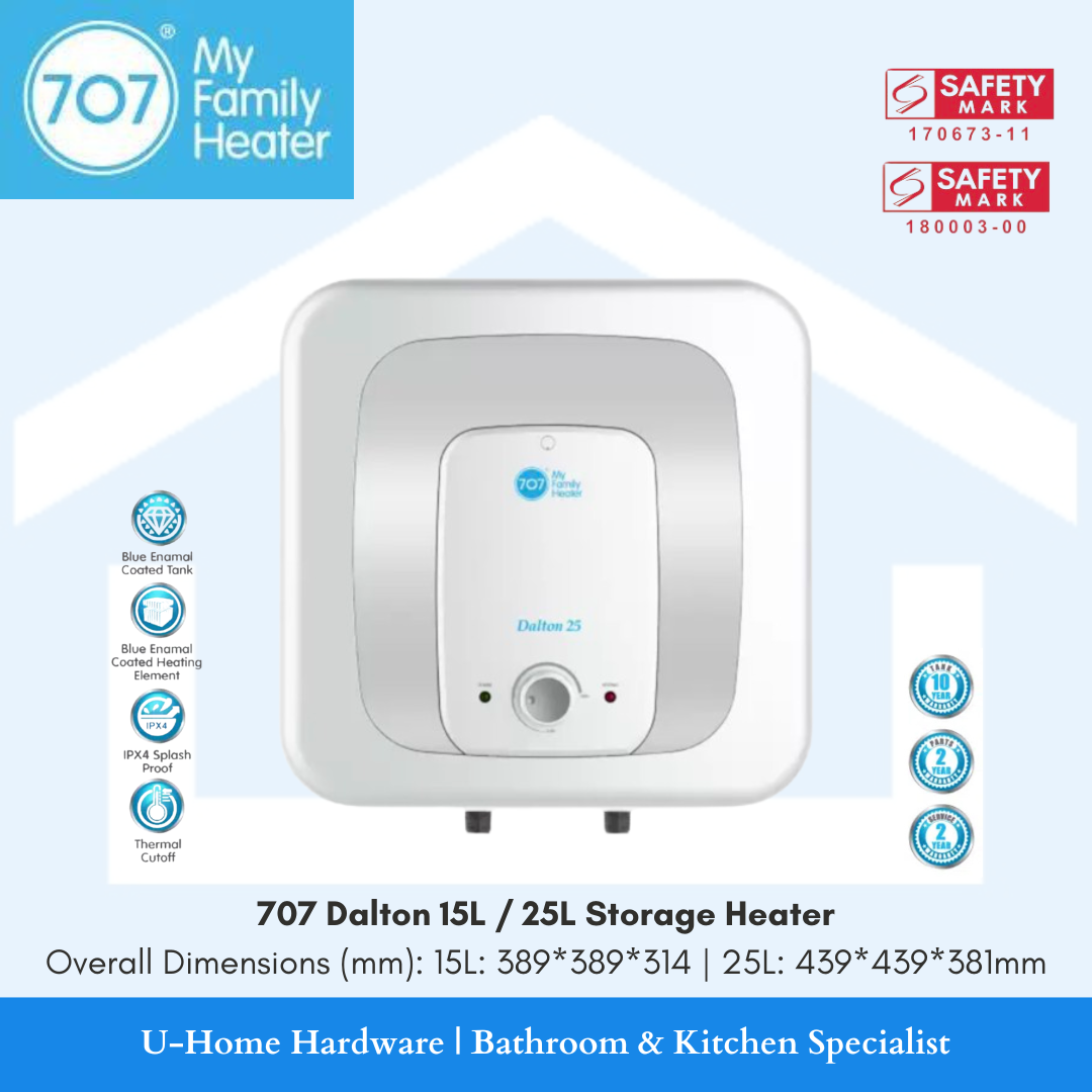 A white vertical storage water heater with control knob such as safety protection and thermal insulation.

707 dalton 15 / 25 storage water heater