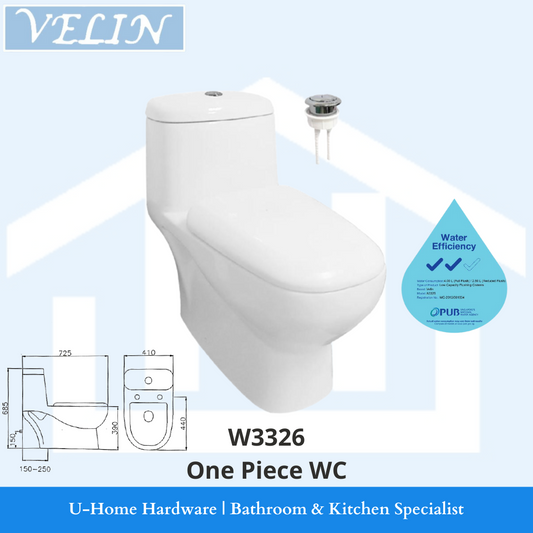 VELIN 3326 One Piece Toilet Bowl