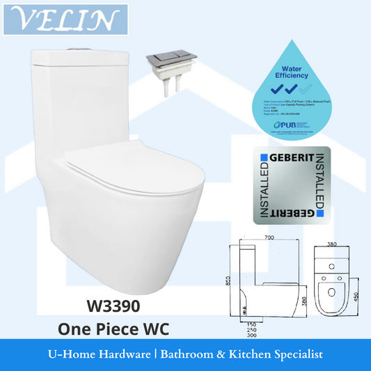 VELIN 3390 One Piece Toilet Bowl