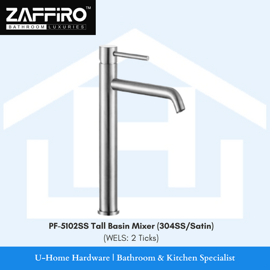 ZAFFIRO PF-5102SS Tall Basin Mixer Tap