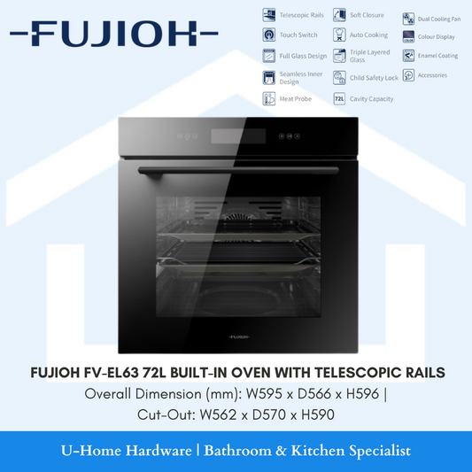 FUJIOH FV-EL63 72L Built-In Oven with Telescopic Rails