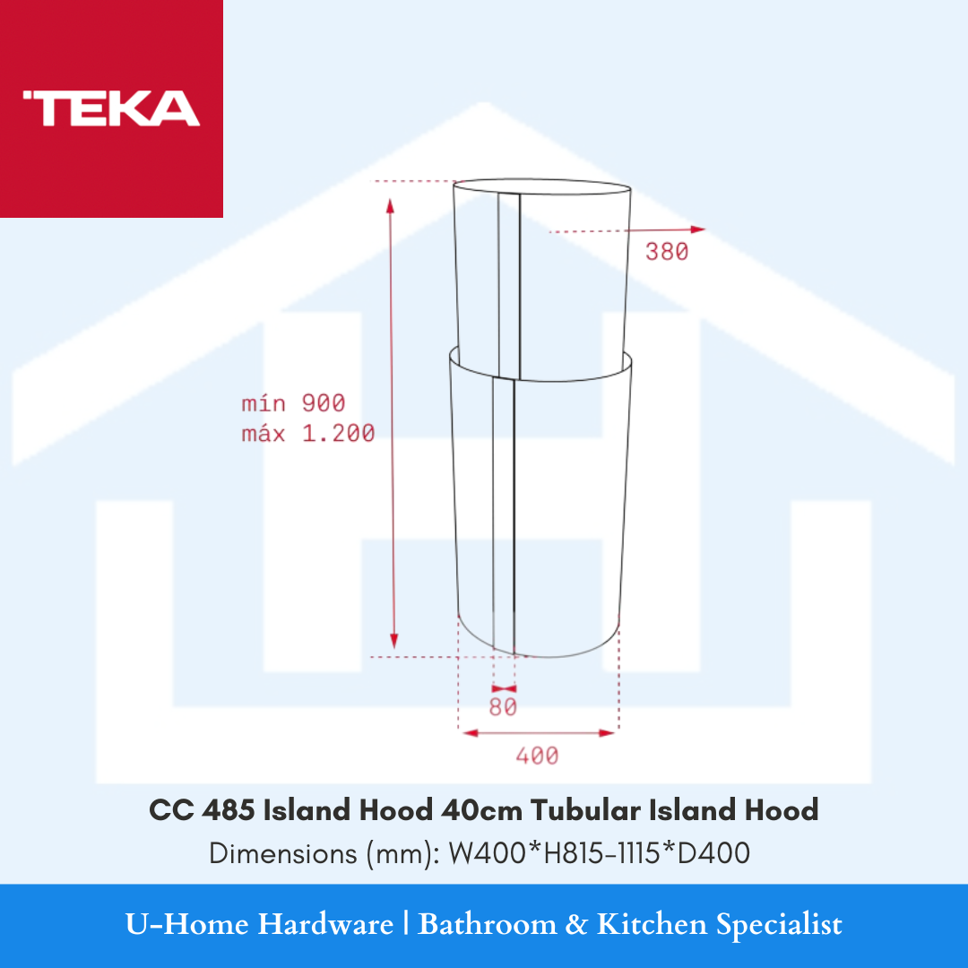 TEKA CC 485 Island Hood 40cm Tubular Island Hood