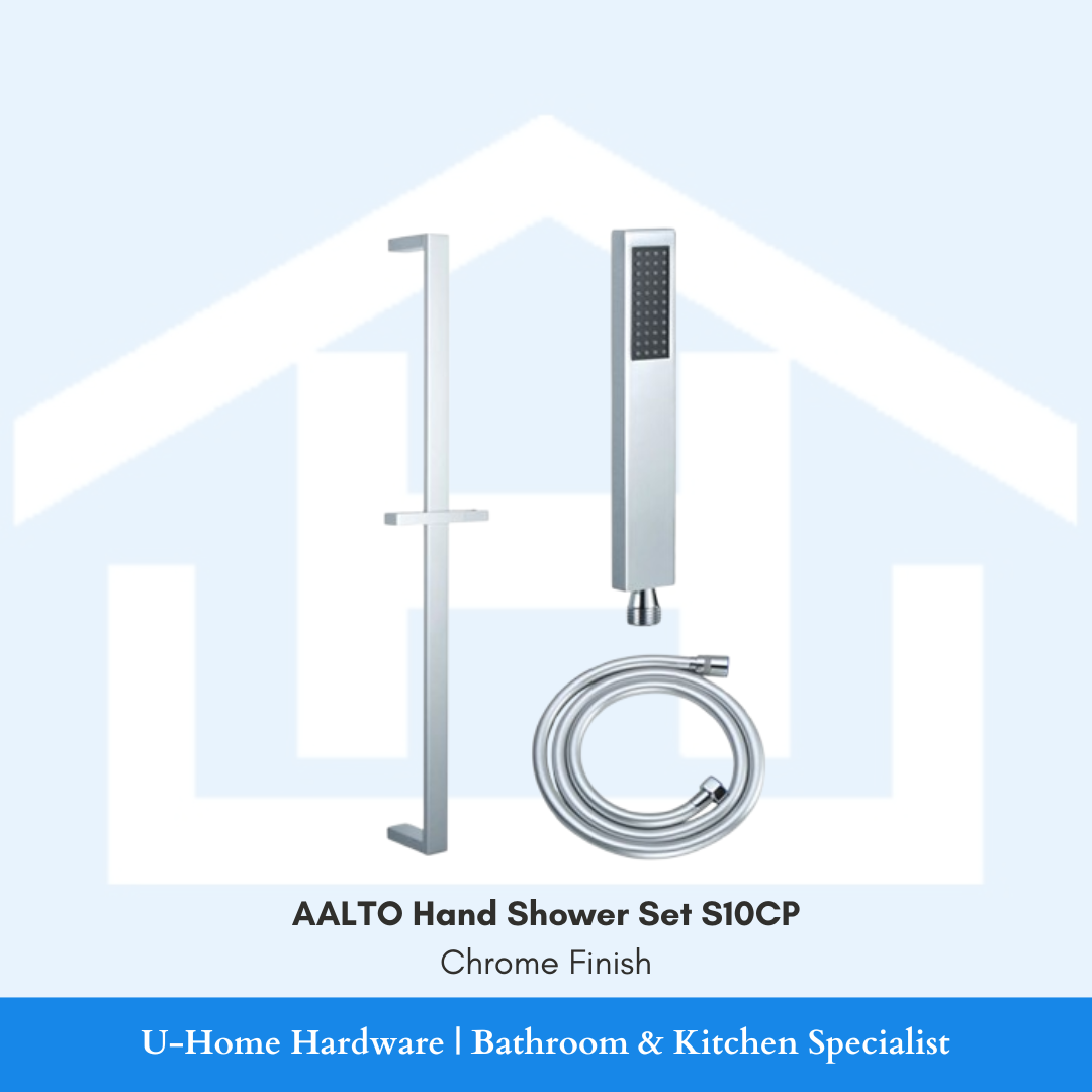Aalto hand shower set complete with anti twist hose and shower bar