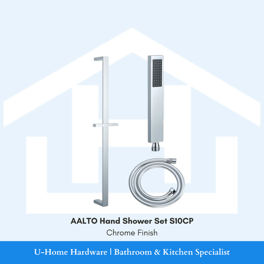 Aalto hand shower set complete with anti twist hose and shower bar