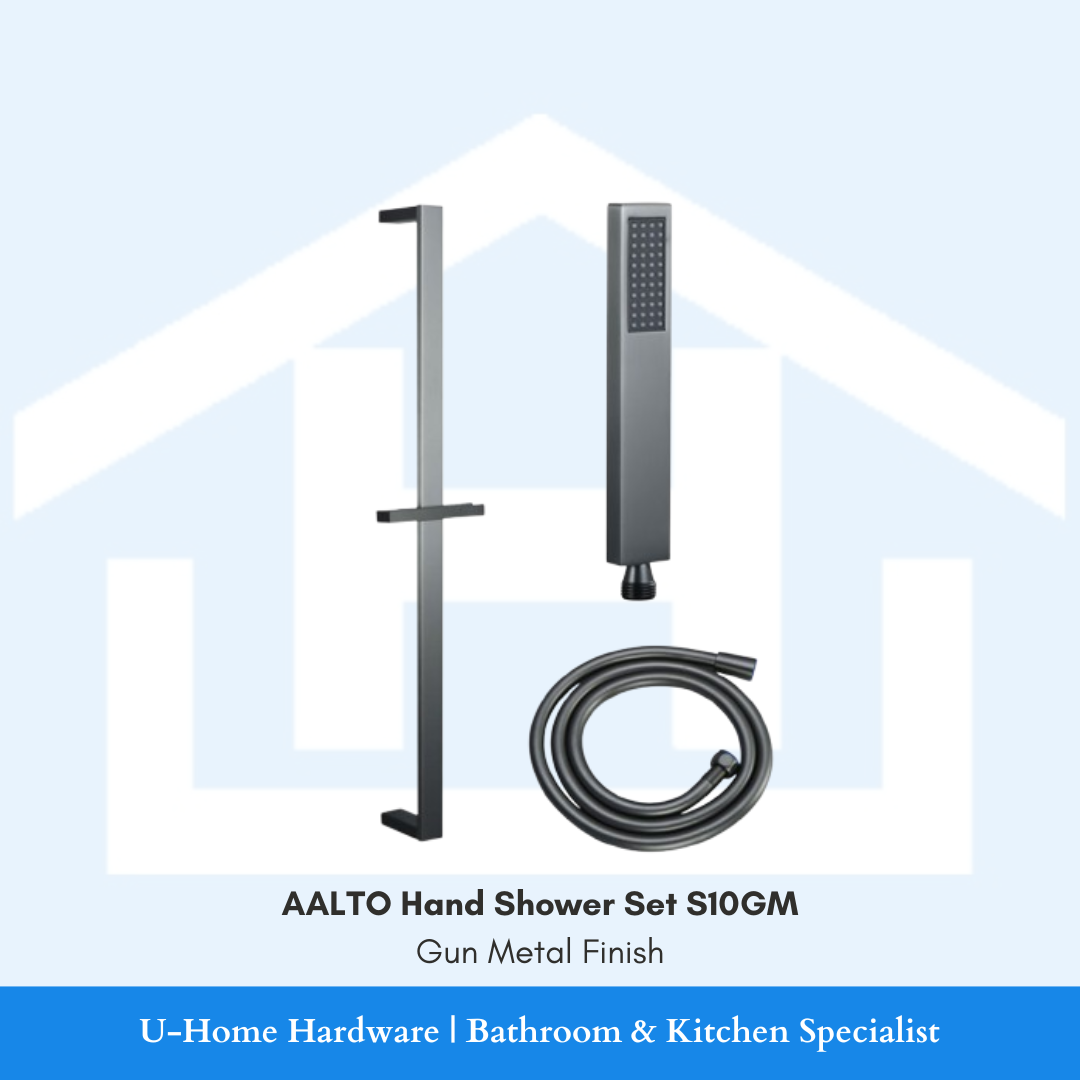 Aalto hand shower set with shower bar, hand shower head, and anti twist hose 