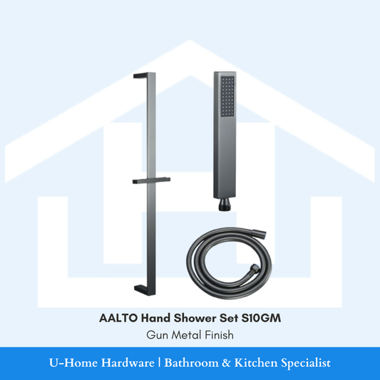 Aalto hand shower set with shower bar, hand shower head, and anti twist hose 