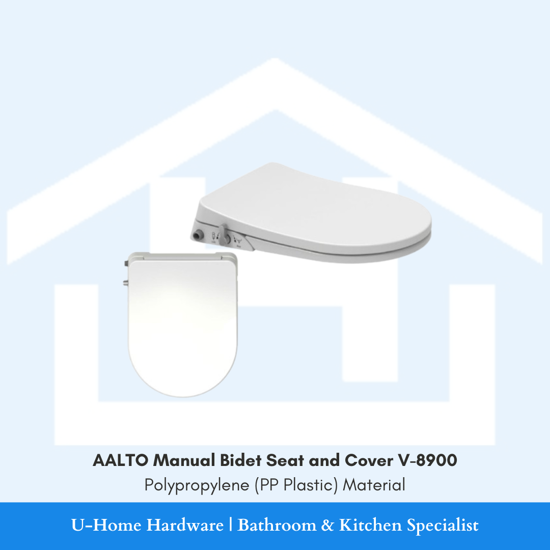 Aalto Manual Bidet Seat and Cover V-8900 (D-Shape) soft closing