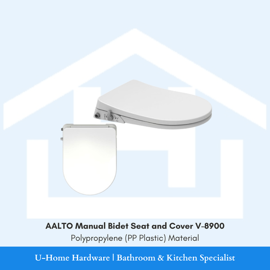Aalto Manual Bidet Seat and Cover V-8900 (D-Shape) soft closing