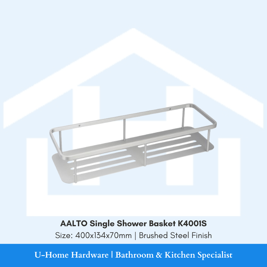AALTO Single Shower Basket K4001S (Brushed Steel Finish)