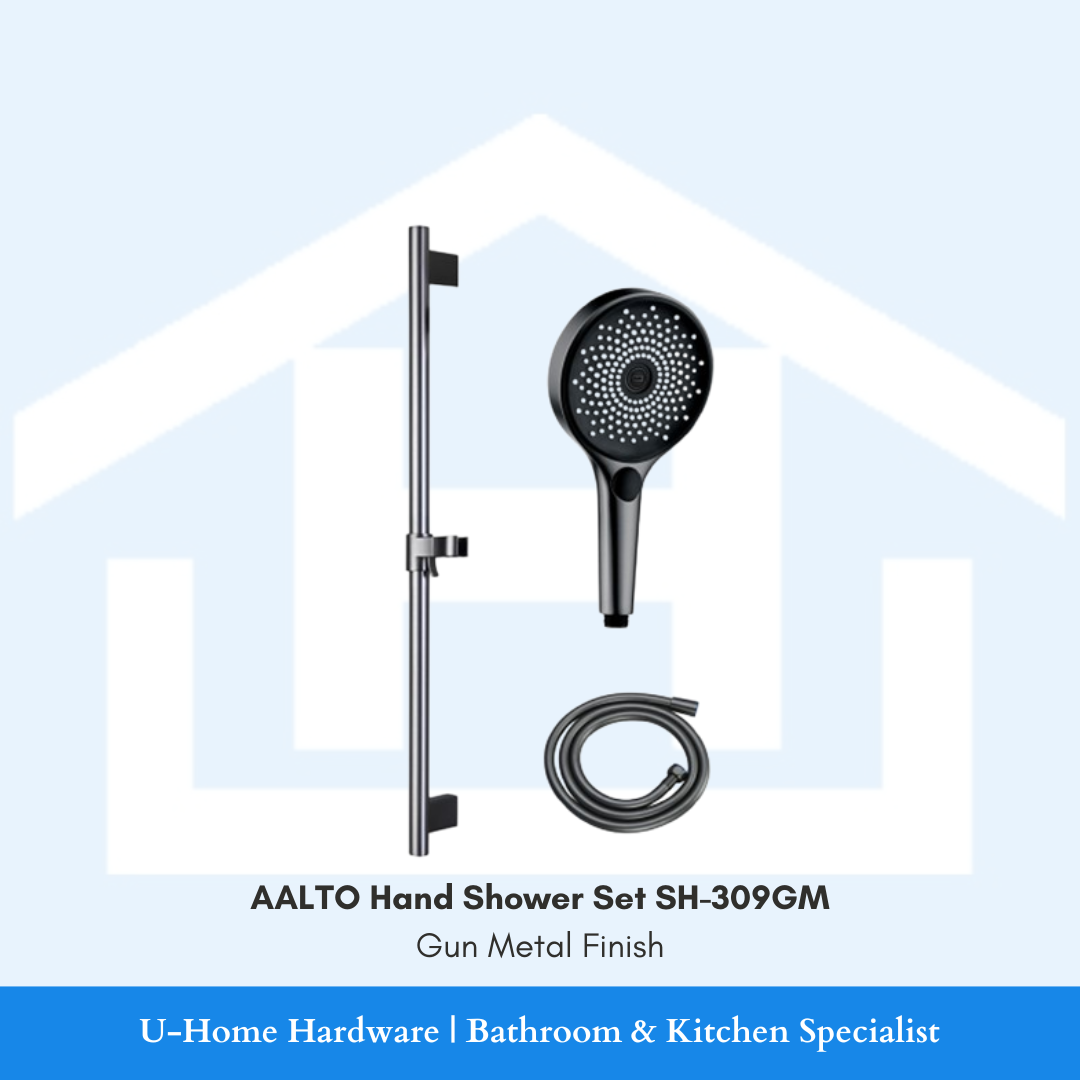 Aalto hand shower set with hose and bracket