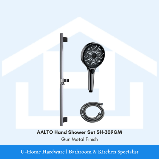 Aalto hand shower set with hose and bracket