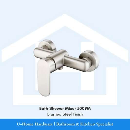 Bath-Shower Mixer 5009M with brushed steel finish
