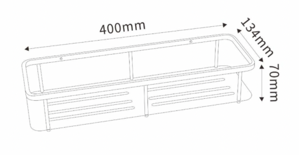 AALTO Single Shower Basket K4001S (Brushed Steel Finish) specifications