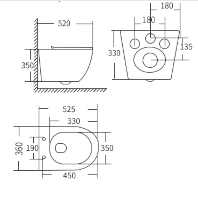 AALTO Tornado Wall-Mount Water Closet JL10096 specifications