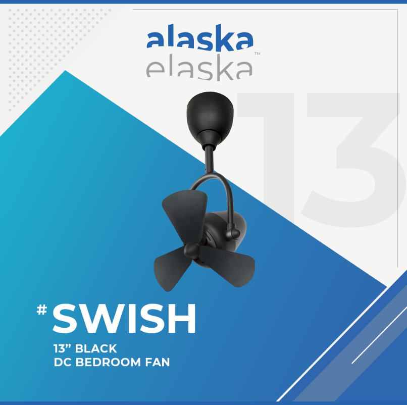 ALASKA SWISH 13INCH BLACK CEILING FAN POSTER 