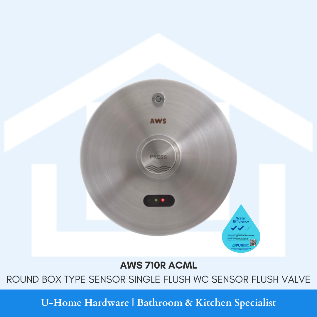 AWS710RACML ROUND BOXTYPE SENSOR SINGLEFLUSH WC SENSORFLUSHVALVE C_W MANUAL BYPASS AND CAMLOCK