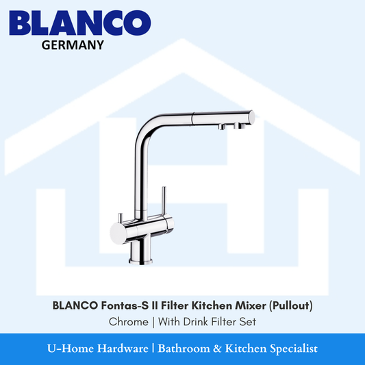 BLANCO Fontas-S II Filter Kitchen Mixer (Pullout)
Chrome | With Drink Filter Set