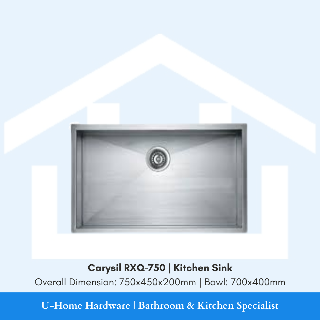 Top-down view of the 750x500mm Carysil RXQ-750, illustrating the spacious inner bowl area designed for high-volume Singaporean households and serious home cooks.