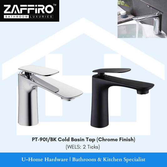 ZAFFIRO PT-901 / PT-901BK Basin Tap (Cold) (Chrome/Matt Black Finishing)