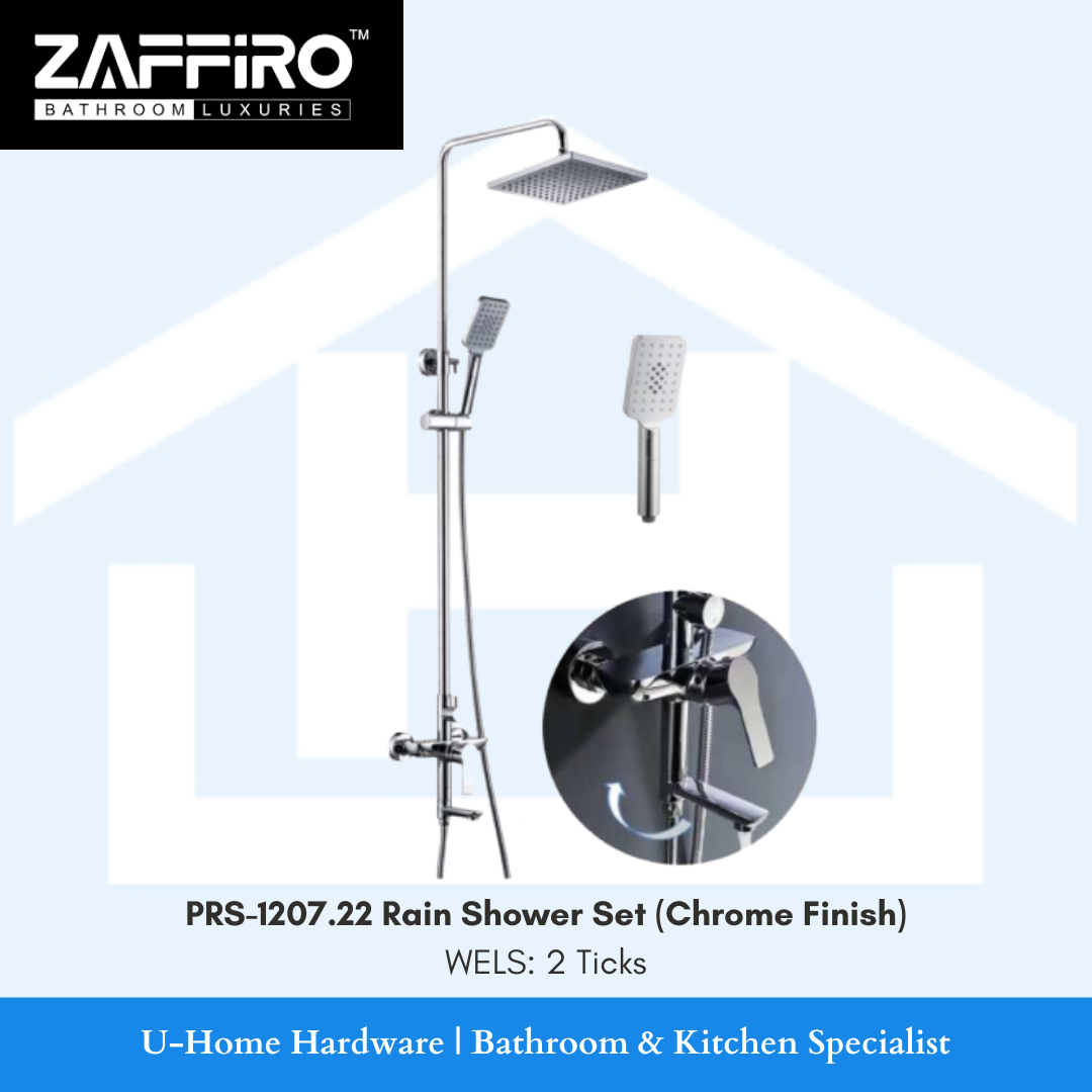 ZAFFIRO PRS-1207.22 Rain Shower Set (Chrome Finish)