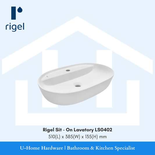 Rigel Sit On Lavatory Top Mount Basin LS0402