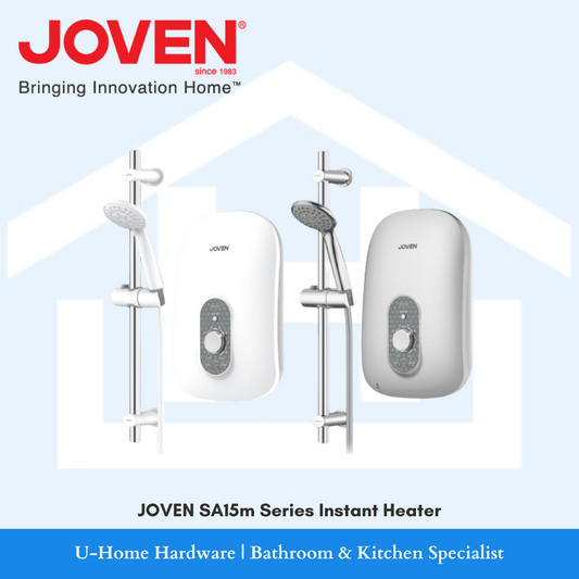 white and silver JOVEN SA15m Series Instant Water Heater. 