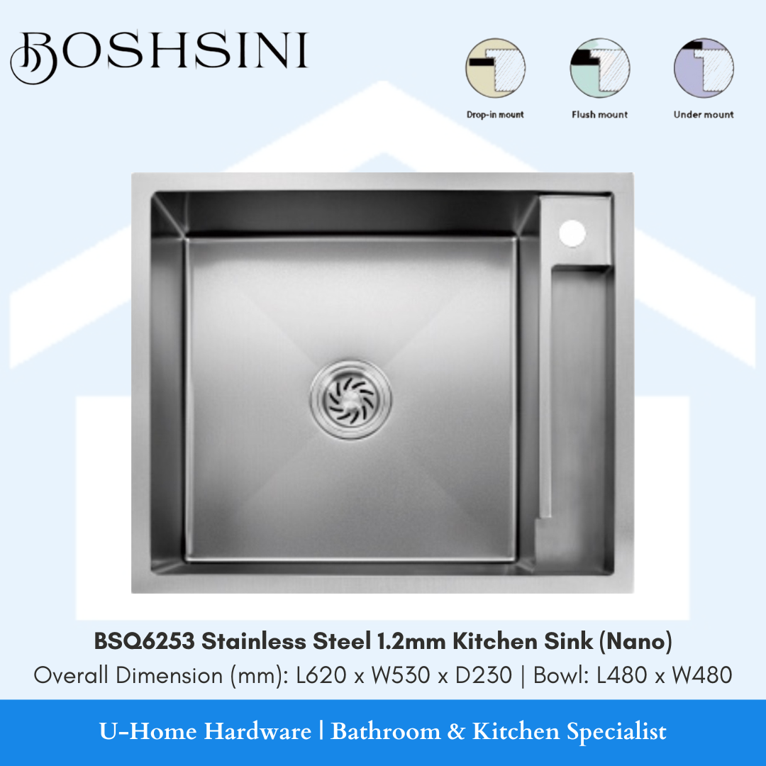 BOSHSINI BSQ6253 Stainless Steel Kitchen Sink (Nano)