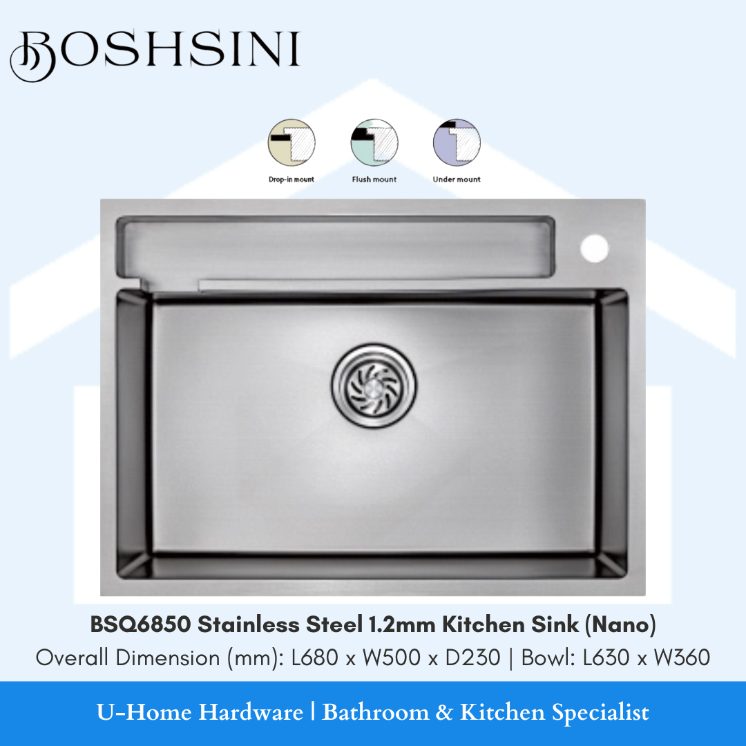 BOSHSINI BSQ6850 Stainless Steel Kitchen Sink (Nano)