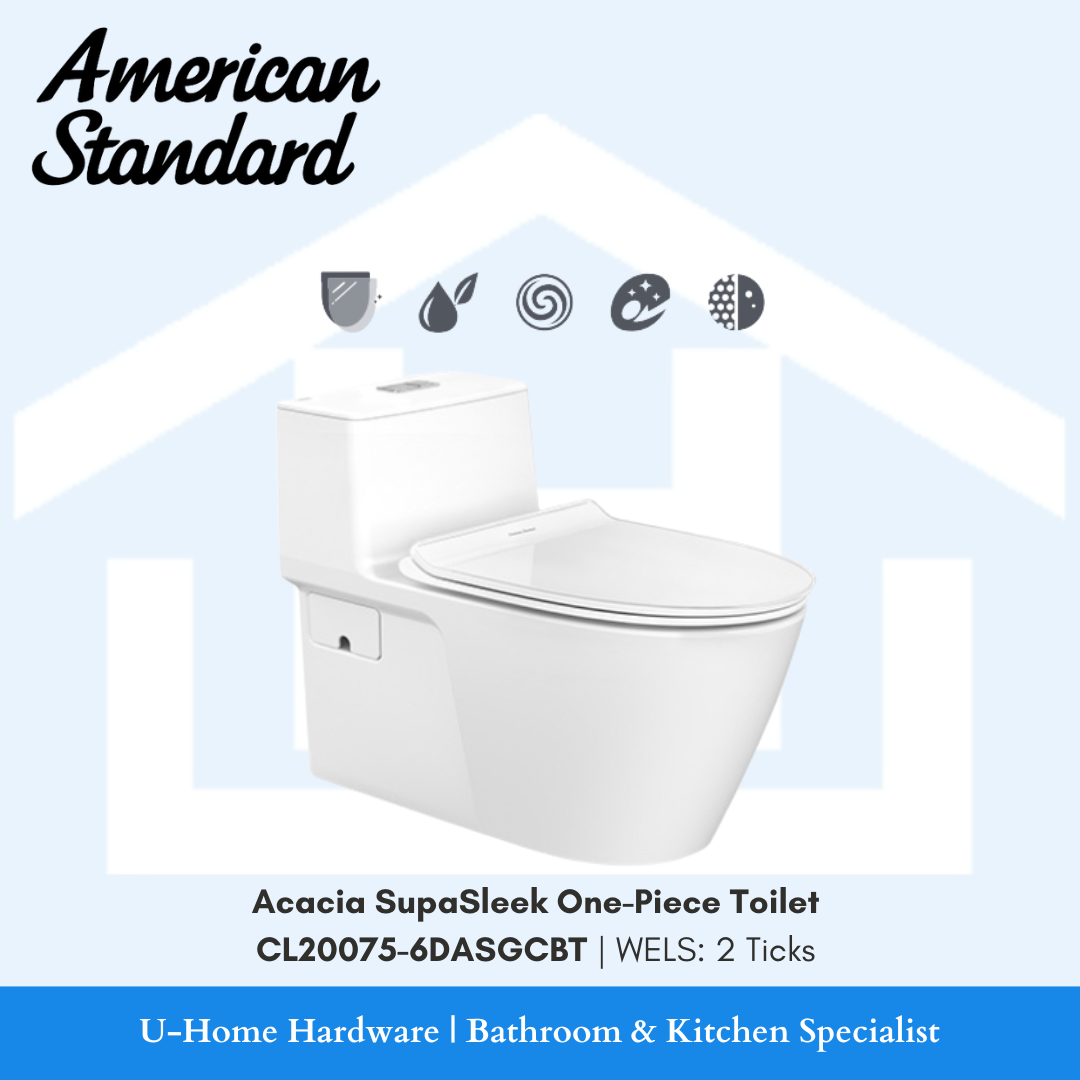 American Standard Acacia SupaSleek One-Piece Toilet Bowl CL20075-6DASGCBT