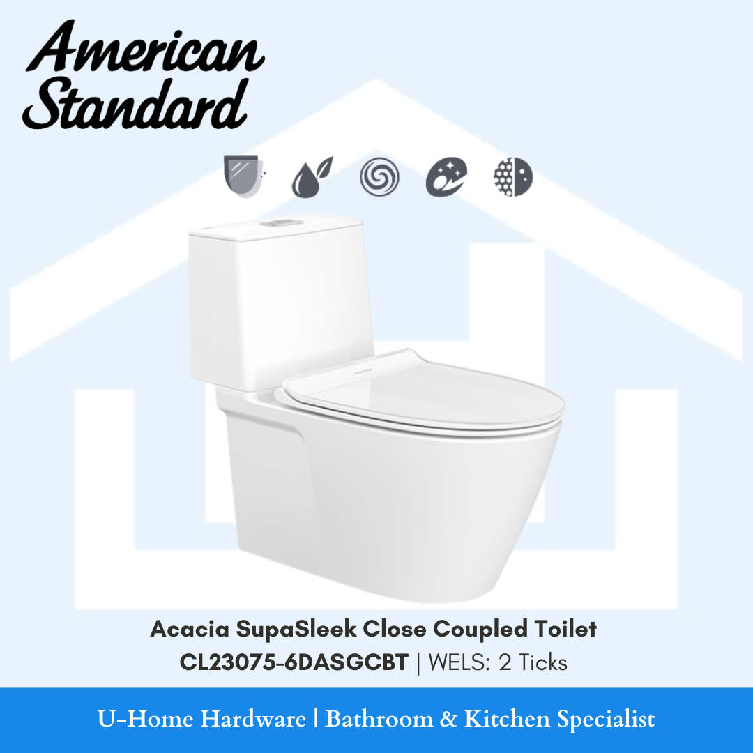 American Standard Acacia SupaSleek Close Coupled Toilet Bowl CL23075-6DASGCBT