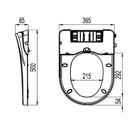 MANUAL BIDET SEAT AND COVER V-8900 specs