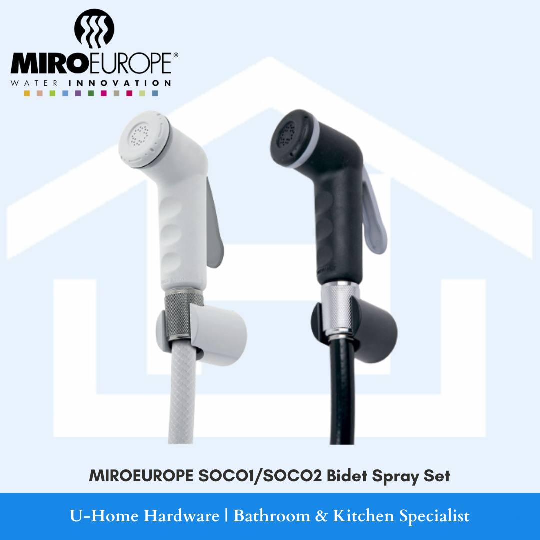 MIROEUROPE SOCOI/SOCO2 Bidet Spray Set on a light blue background