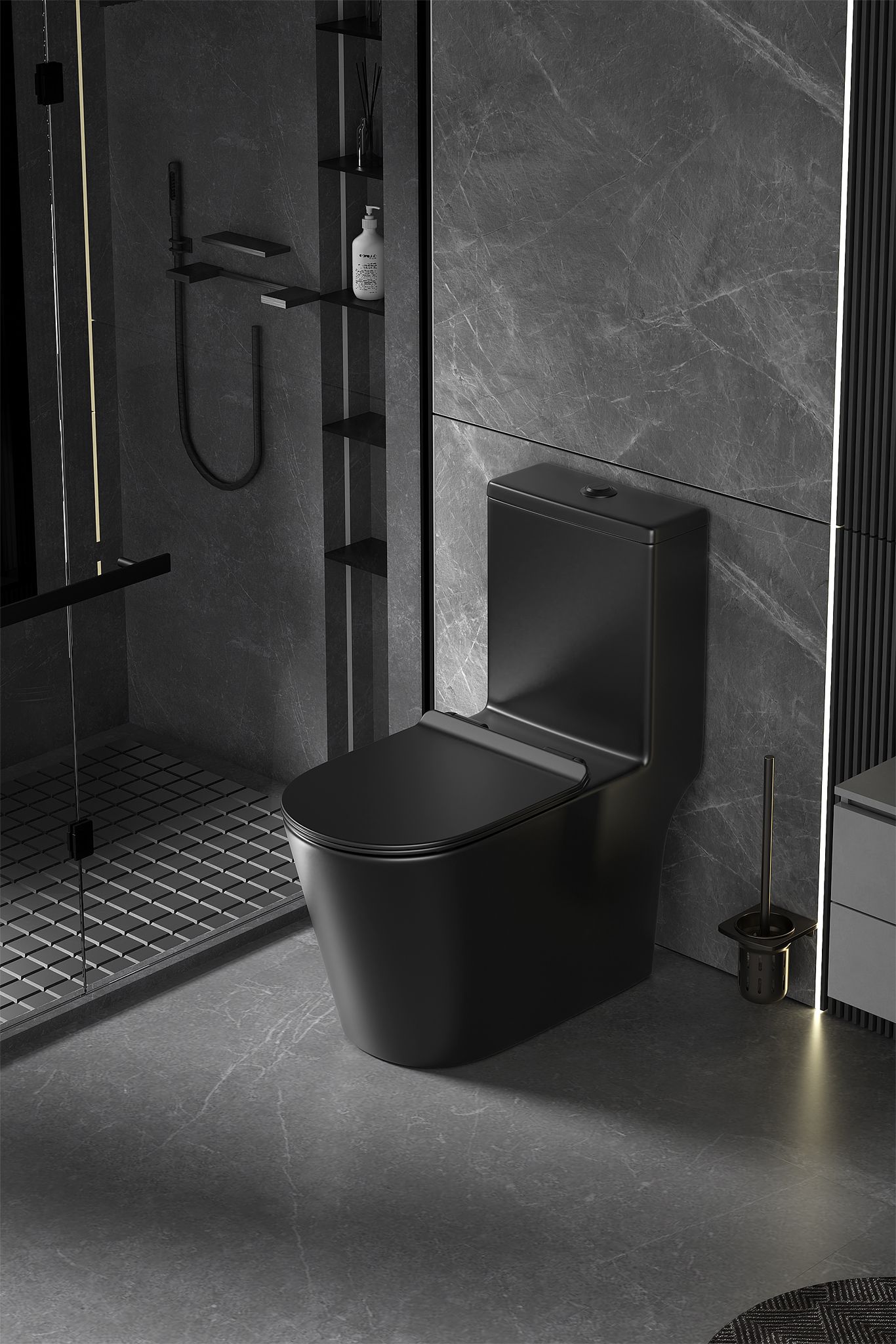 "High-efficiency black toilet bowl: EACO T933MB with Geberit flush. For HDB, BTO, condo, landed properties in Singapore."
"EACO T933MB: Contemporary black WC for Singapore bathrooms. Geberit flush, soft-close seat, suits all home types."