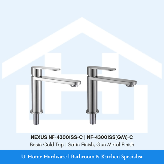 NEXUS NF-43001SS-C / NF-43001SS(GM)-C Basin Tap (Cold) 

Satin Finish / Gun Metal Finish
pub approved 