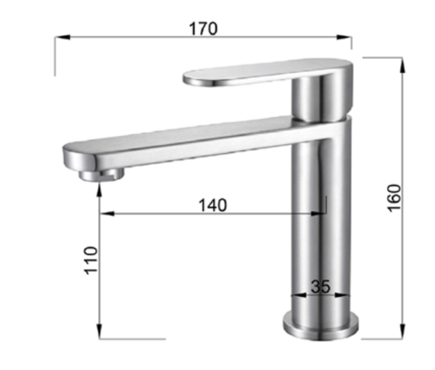 NEXUS NF-43001SS-C basin cold tap stainless steel