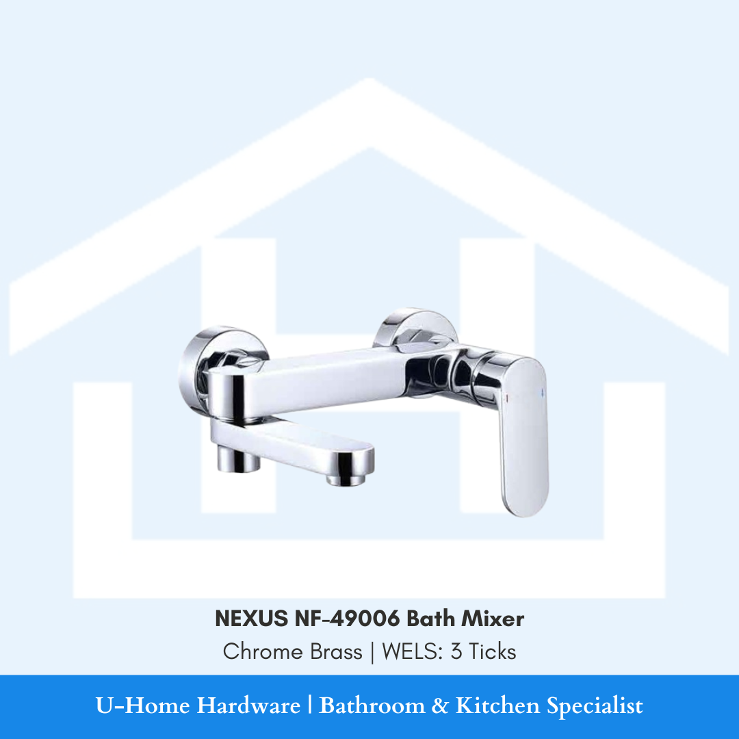 NEXUS NF-49006 Chrome tap showcasing the PUB-approved WELS 3-Tick water-saving components and professional high-shine surface.