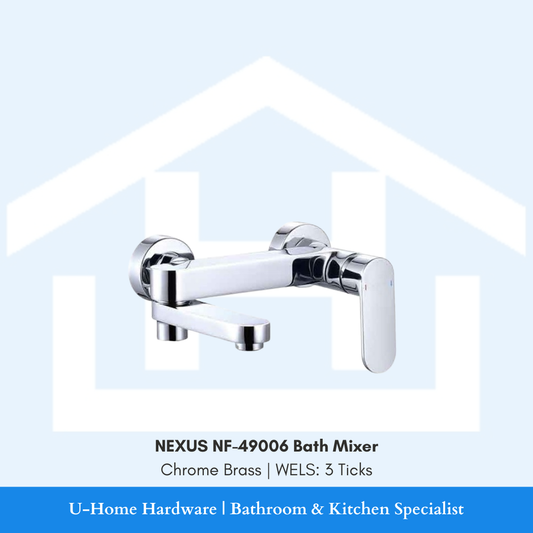 NEXUS NF-49006 Chrome tap showcasing the PUB-approved WELS 3-Tick water-saving components and professional high-shine surface.
